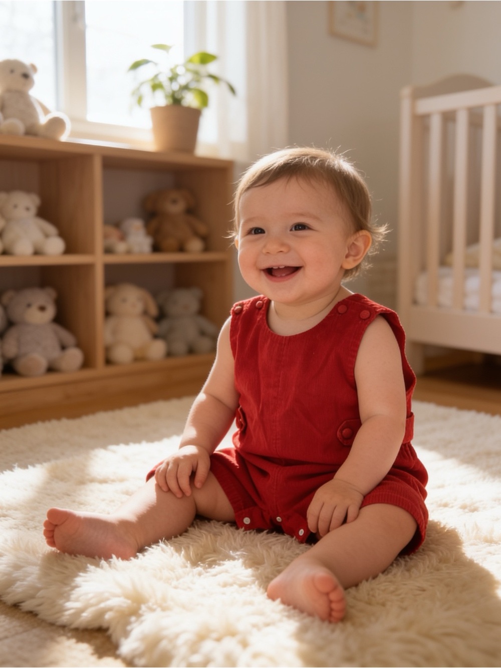 Monday’s Child Size 2 Kids Red Corduroy Short-all Romper